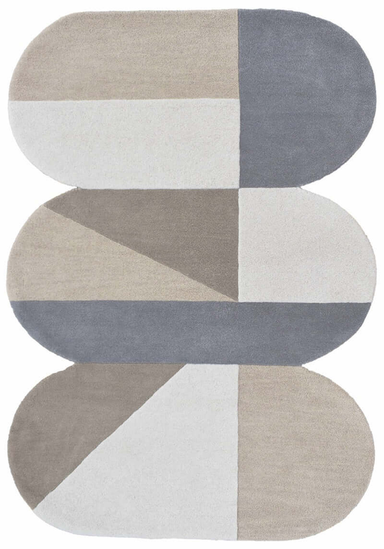 Shaped Hand Tufted Wool Rug - 4x6 ft (RG_00448)