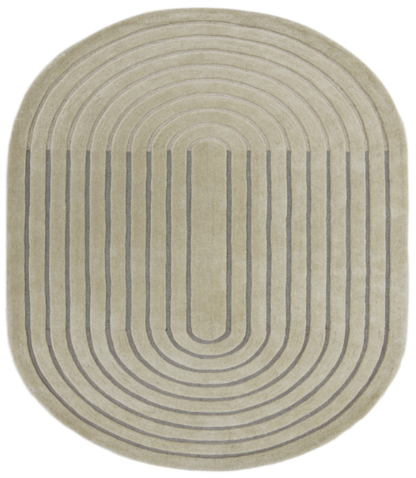 Shaped Hand Tufted Wool Rug - 5x8 ft (RG_00449)