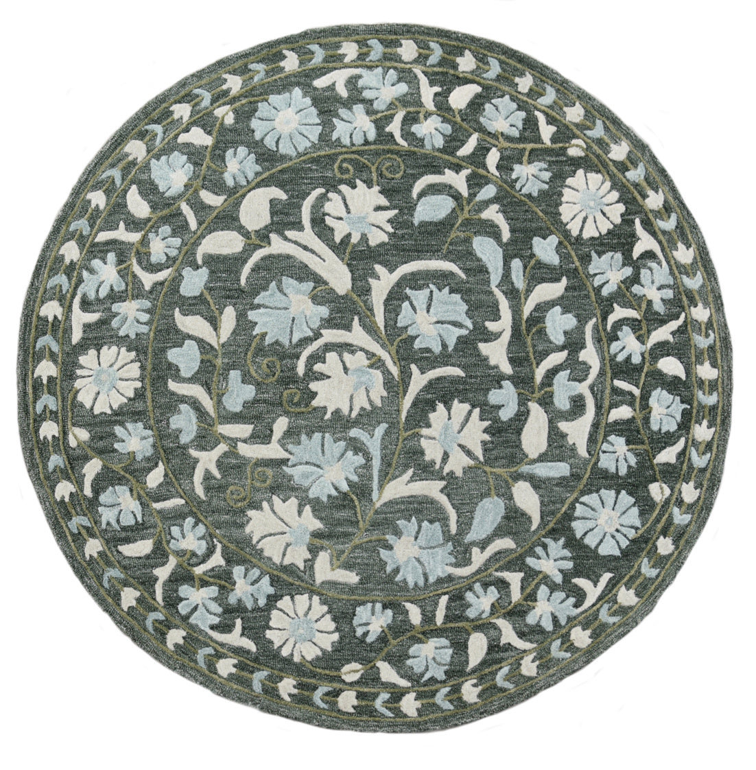 Round Hand Tufted Wool Rug - 5x5 ft (RG_00467)