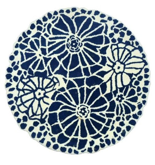 Round Hand Tufted Wool Rug - 3x3 ft (RG_00476)