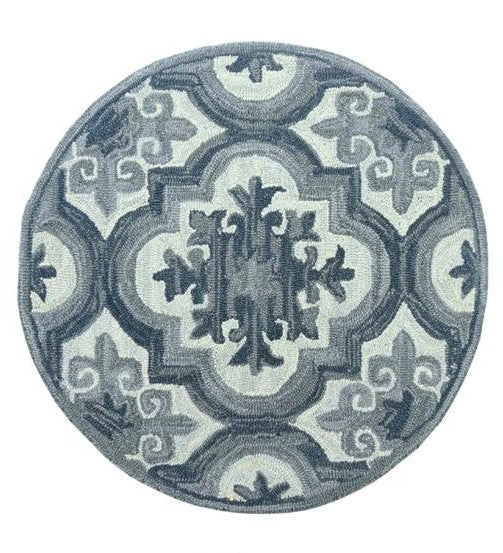 Round Hand Tufted Wool Rug - 3x3 ft (RG_00479)