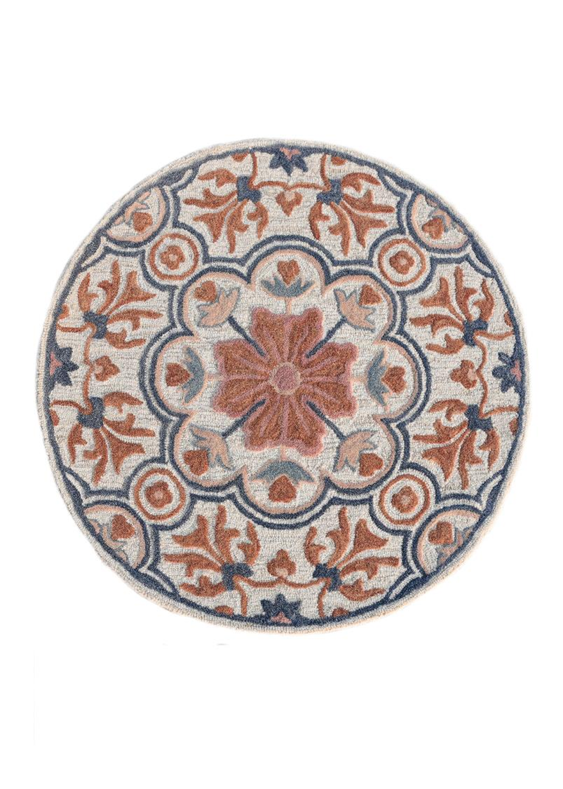 Round Hand Tufted Wool Rug - 3x3 ft (RG_00483)