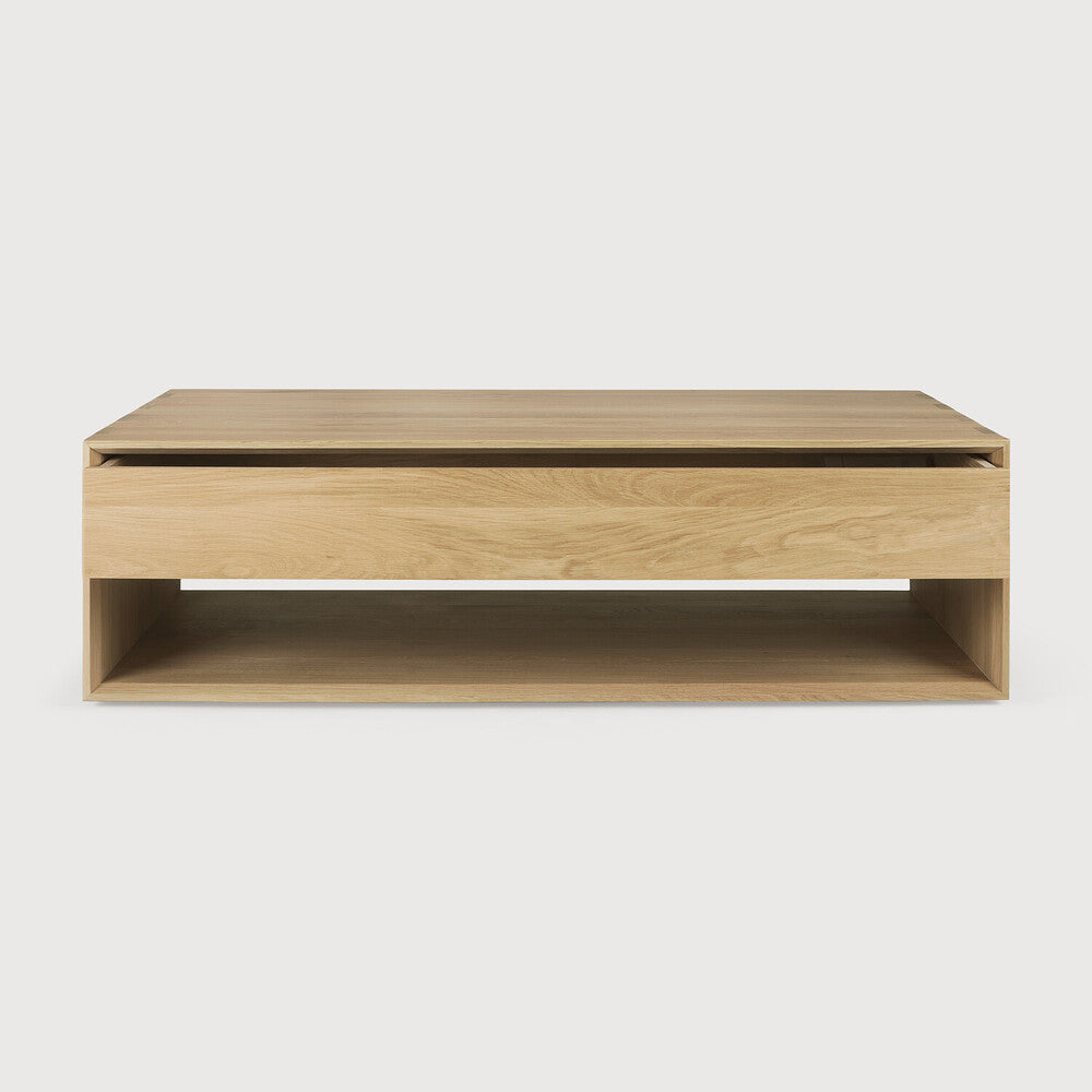 Sael Coffee Table - Solid Walnut/Teak/Oak Wood (Storage)