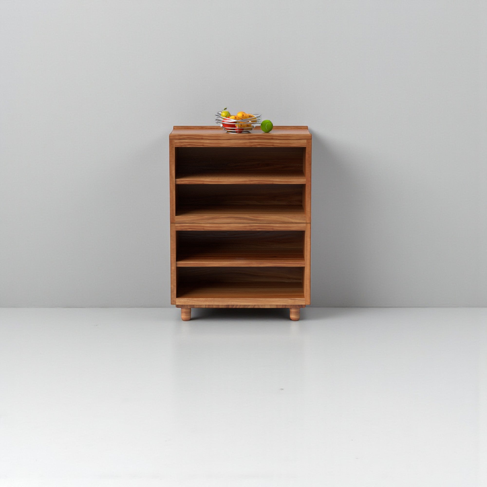 Stava Modular Shelving System | Solid Walnut/Teak/Oak Wood (4x1) | 3 Feet Length