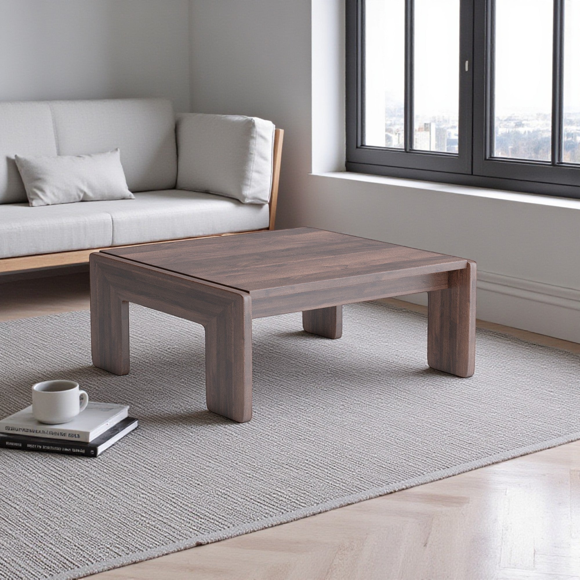 Nordhaven Coffee Table - Solid Walnut/Teak/Oak Wood (Square)