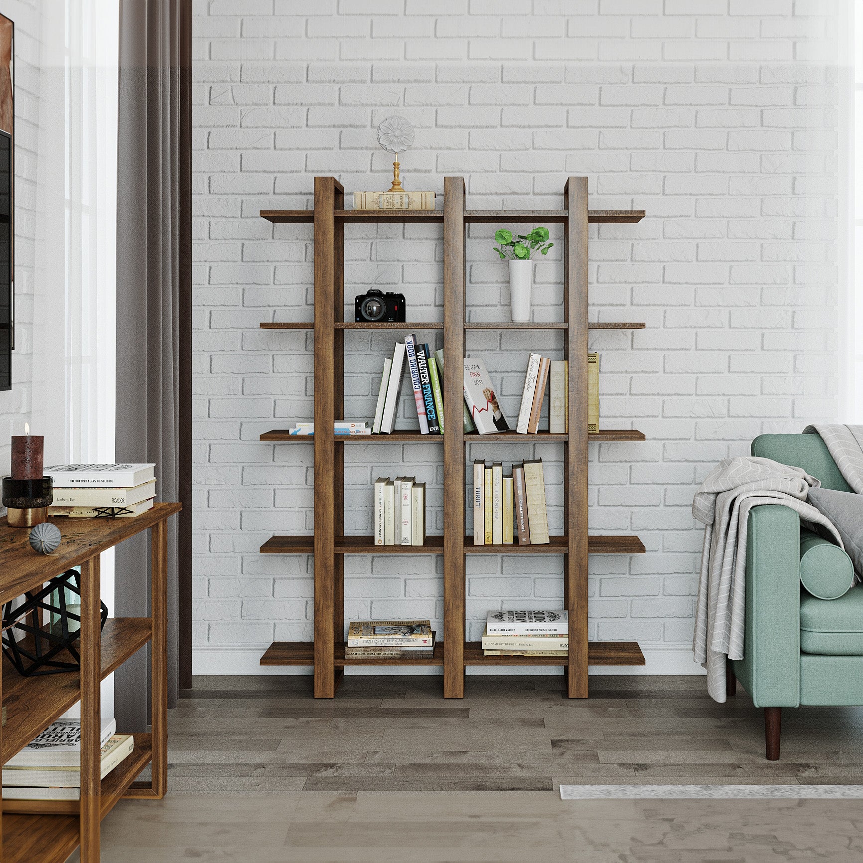 Harmony Shelf/Bookcase - 49" - Solid Teak Wood