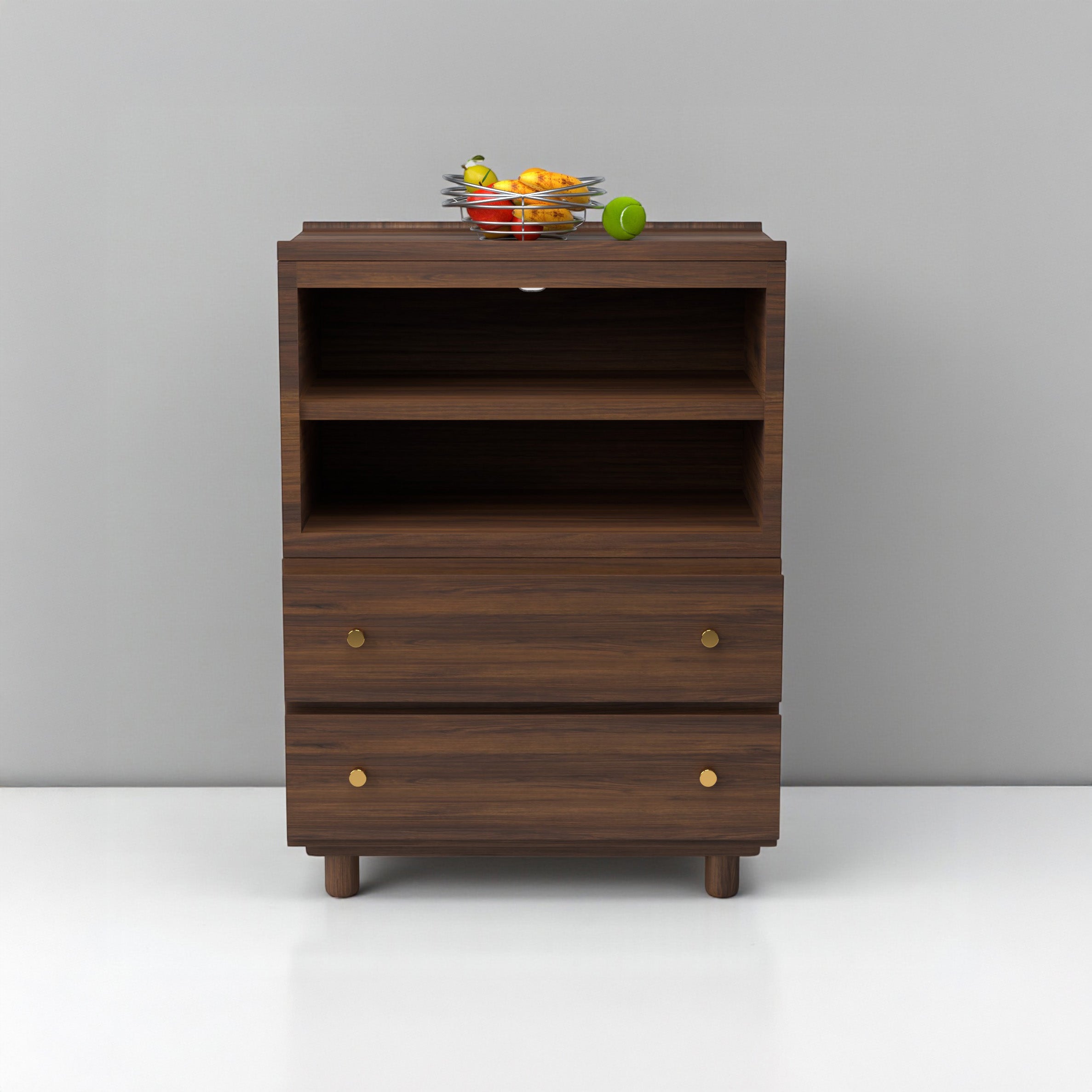 Stava Modular Credenza System | Solid Walnut/Teak/Oak Wood (4x1) | 3 Feet Length