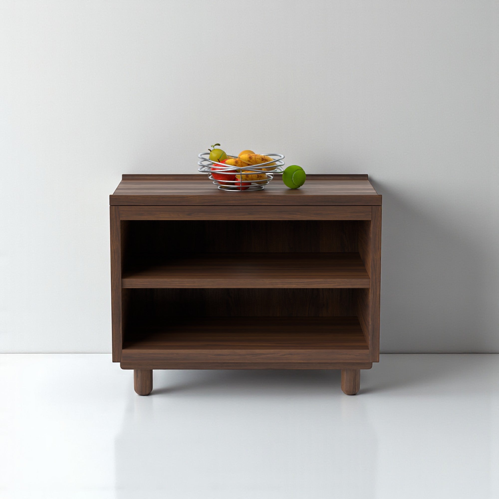 Stava Bedside Table | Solid Walnut/Teak/Oak Wood (Open) | 3 Feet Length