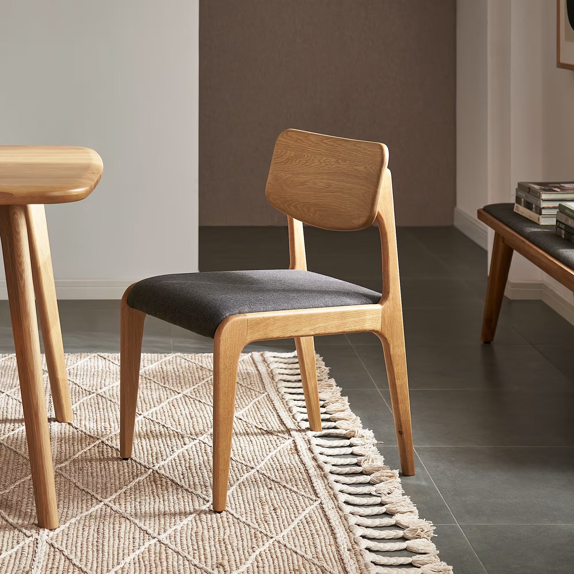 Kosha Dining Chair - Solid Teak/Oak/Walnut Wood