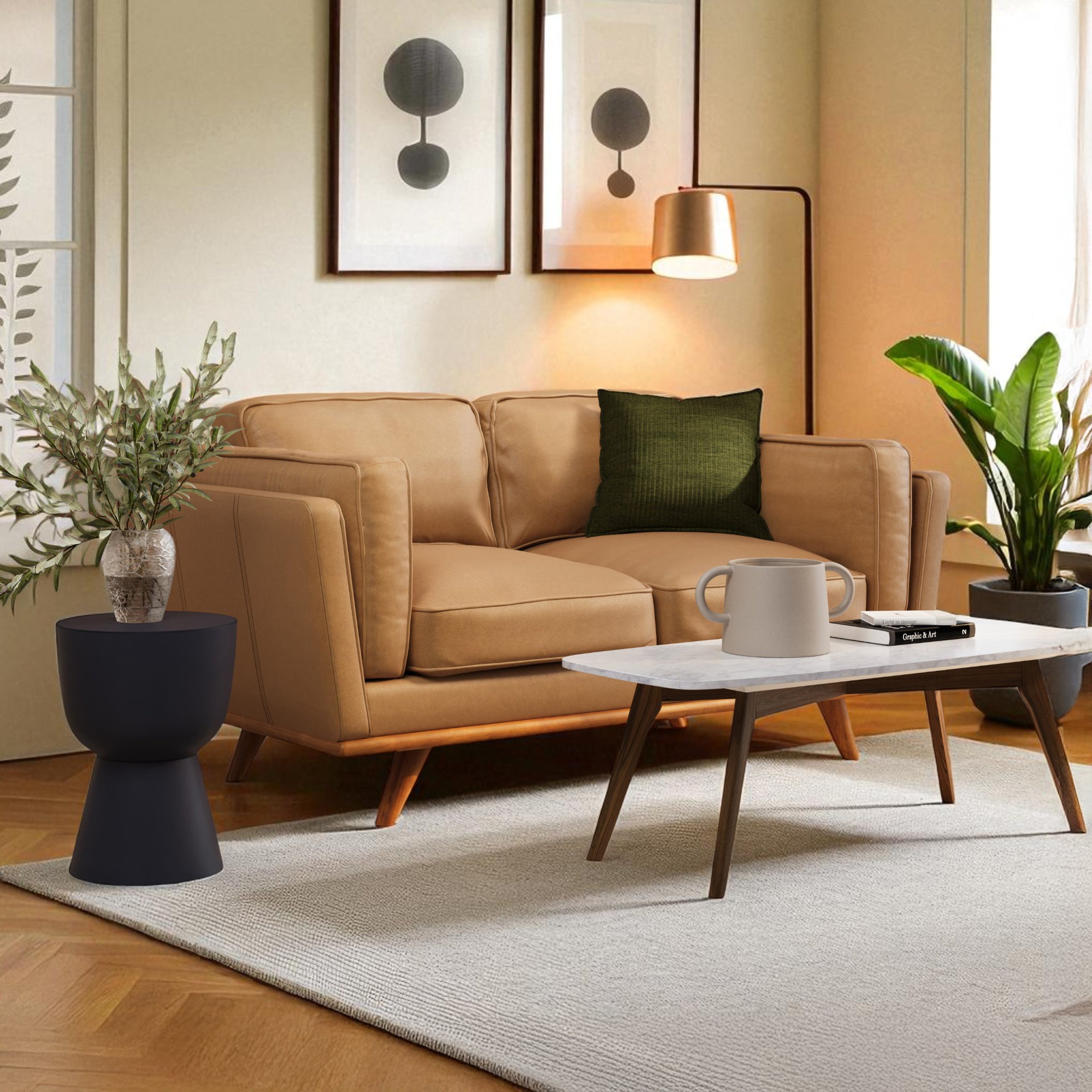 Lumo Sofa | 2 Seater (5.5 feet) Genuine Leather