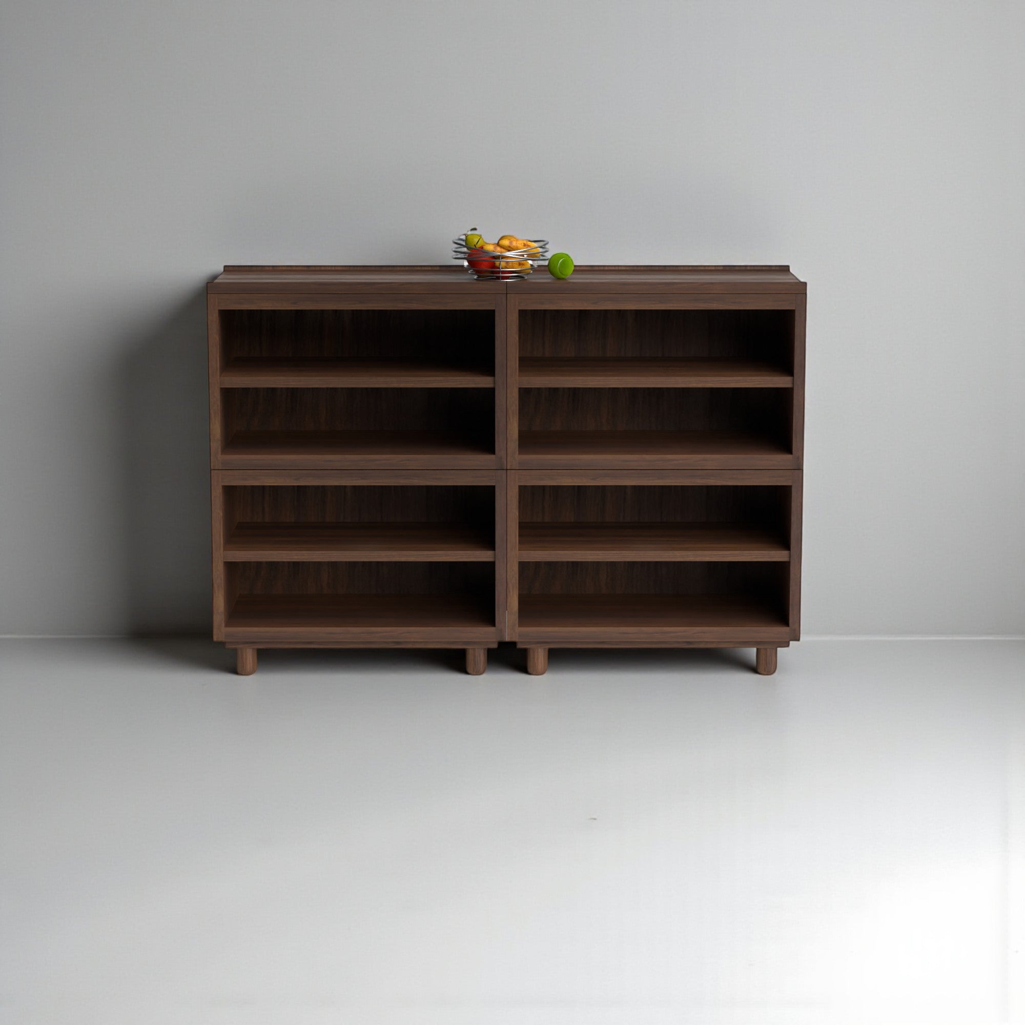 Stava Modular Shelving System | Solid Walnut/Teak/Oak Wood (4x2) | 5.5 Feet Length
