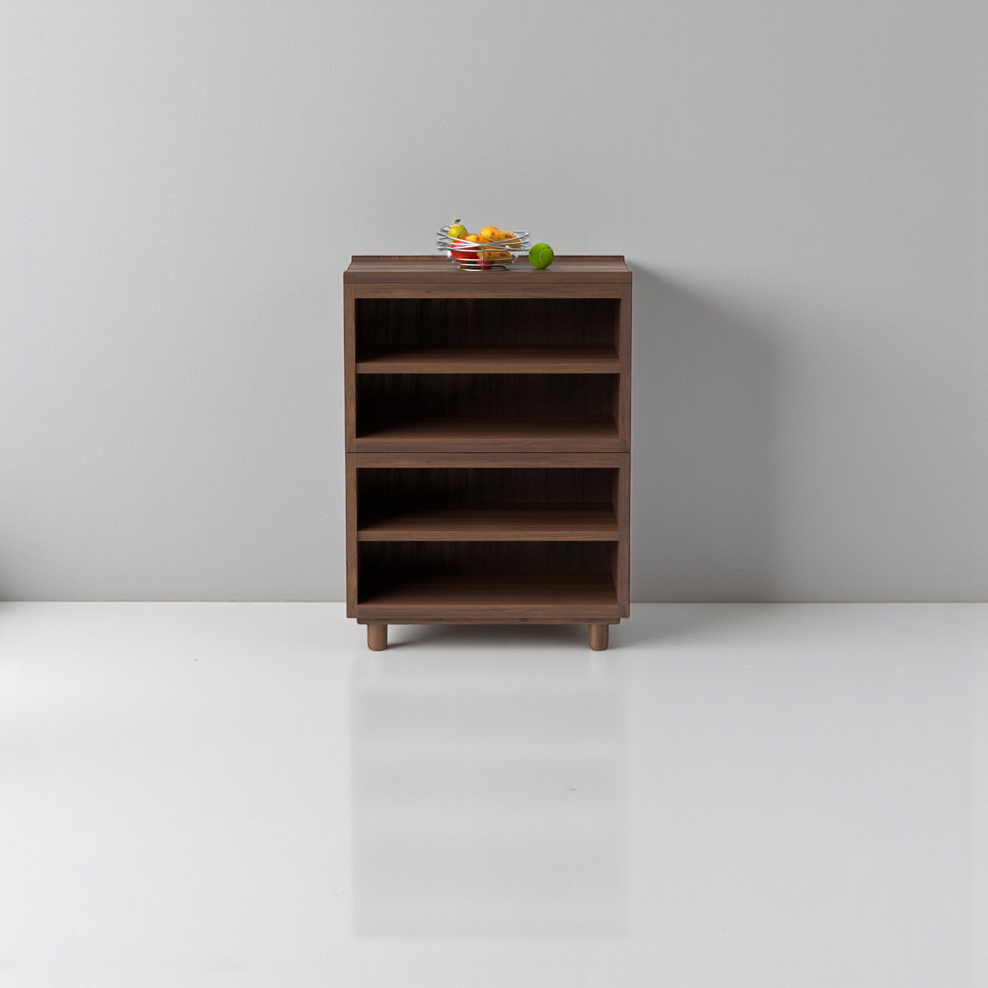 Stava Modular Shelving System | Solid Walnut/Teak/Oak Wood (4x1) | 3 Feet Length