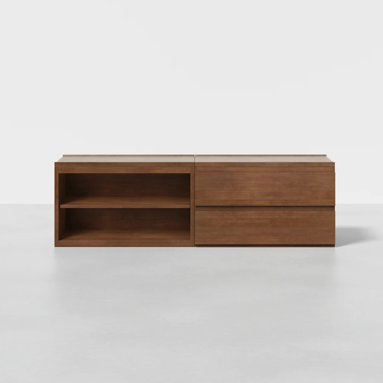 Stava Modular Credenza System | Solid Walnut/Teak/Oak Wood (2x2) | 5.5 Feet Length