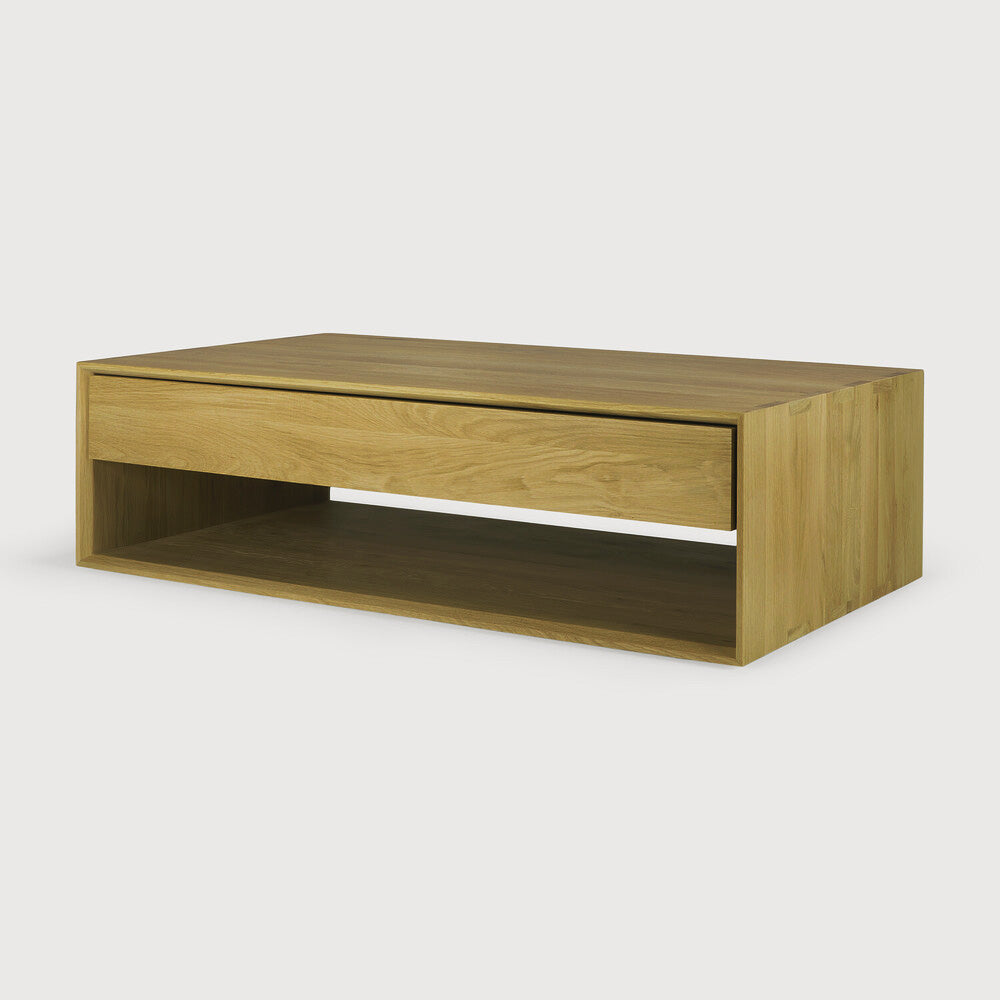 Sael Coffee Table - Solid Walnut/Teak/Oak Wood (Storage)