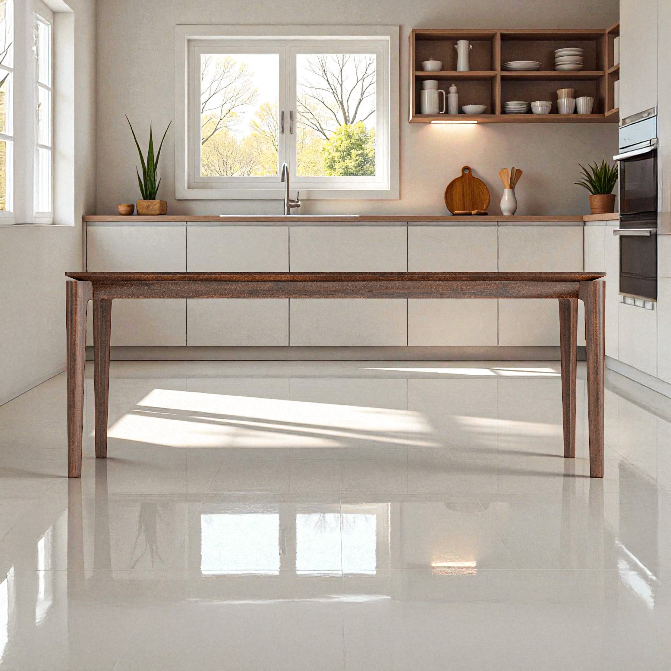 Elan Dining Table (6.5 feet) - Solid Teak/Walnut/Oak Wood