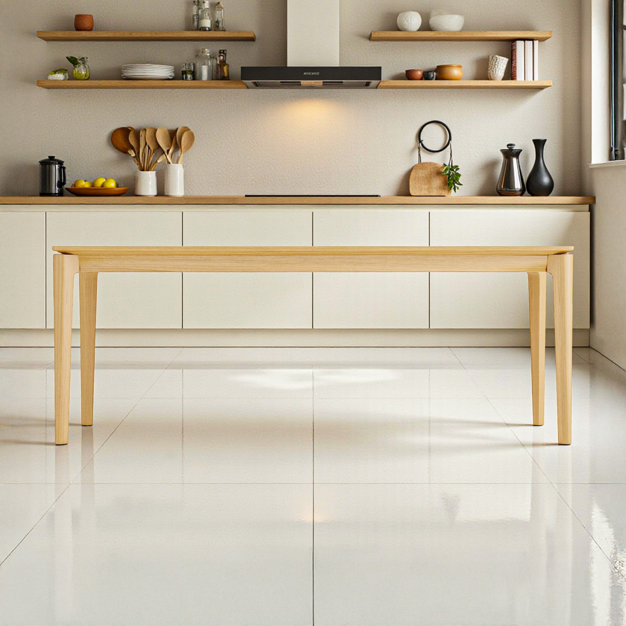 Elan Dining Table (6.5 feet) - Solid Teak/Walnut/Oak Wood