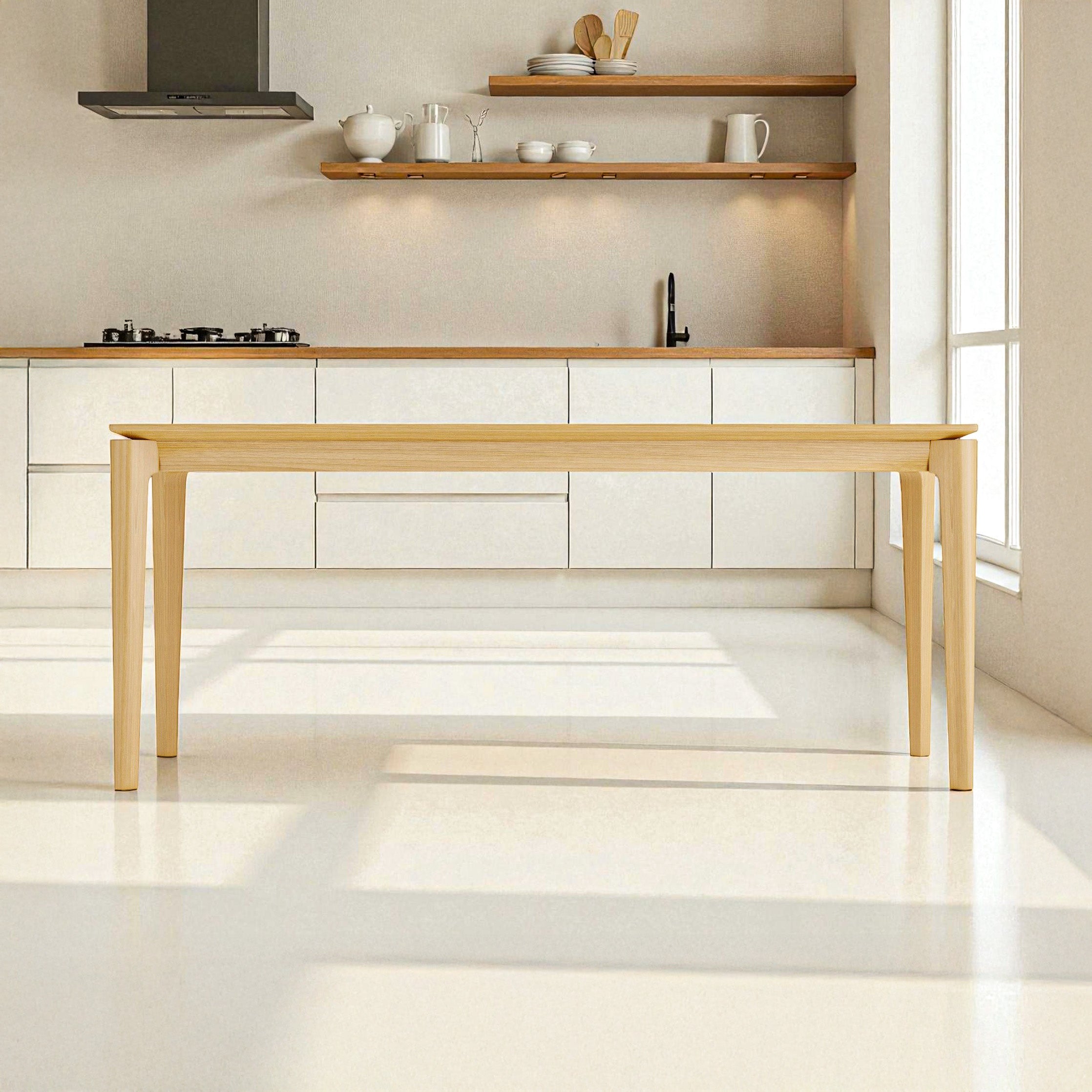 Elan Dining Table (6 feet) - Solid Teak/Walnut/Oak Wood