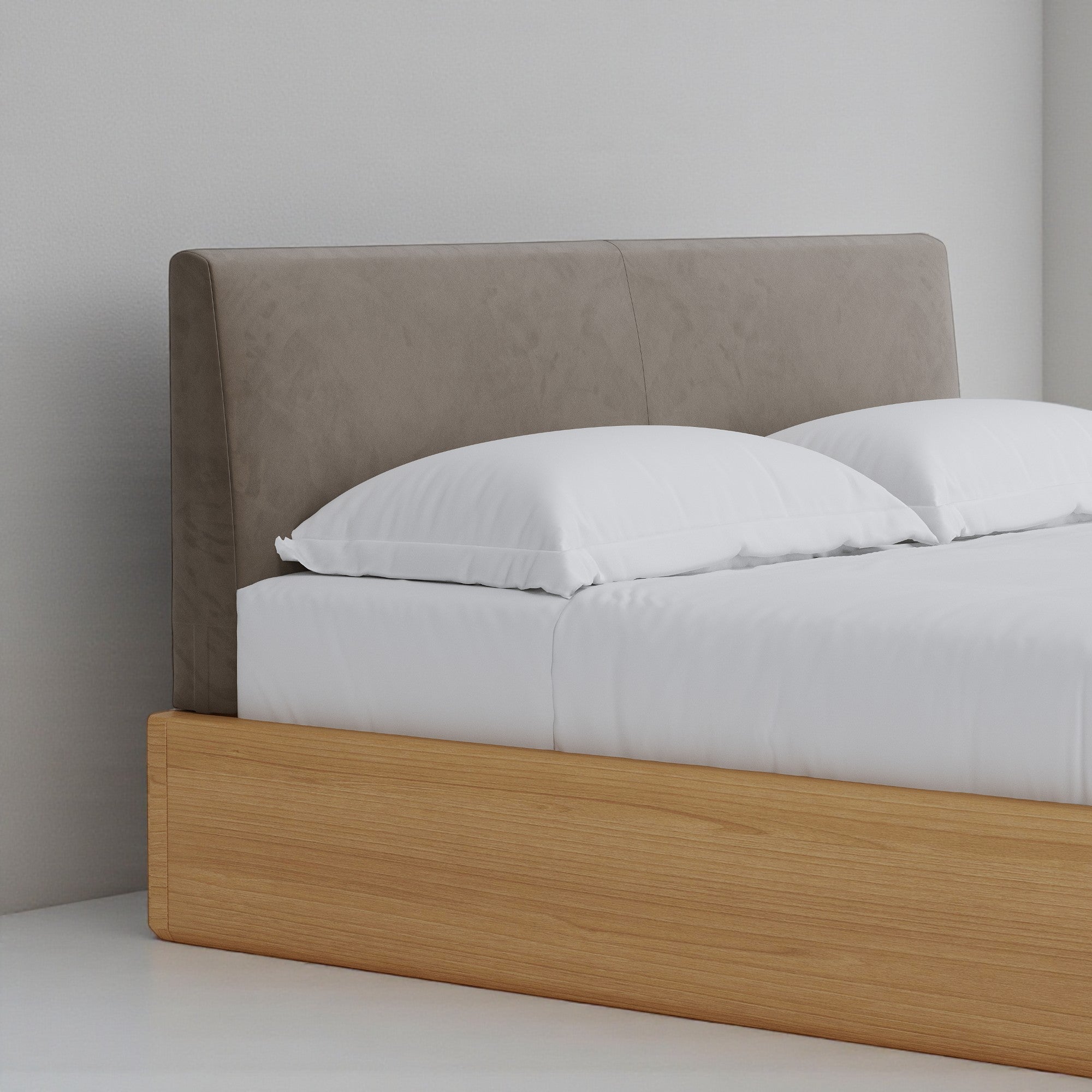 Aari Bed (Built-in Storage) - Solid Teak/Walnut/Oak Wood (Queen)